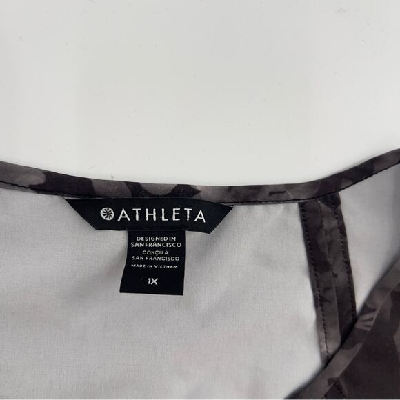 Athleta Tank Top Floral Boat Neck Refined Zephyr Stretch Sleeveless Sz 1X - Picture 5 of 7